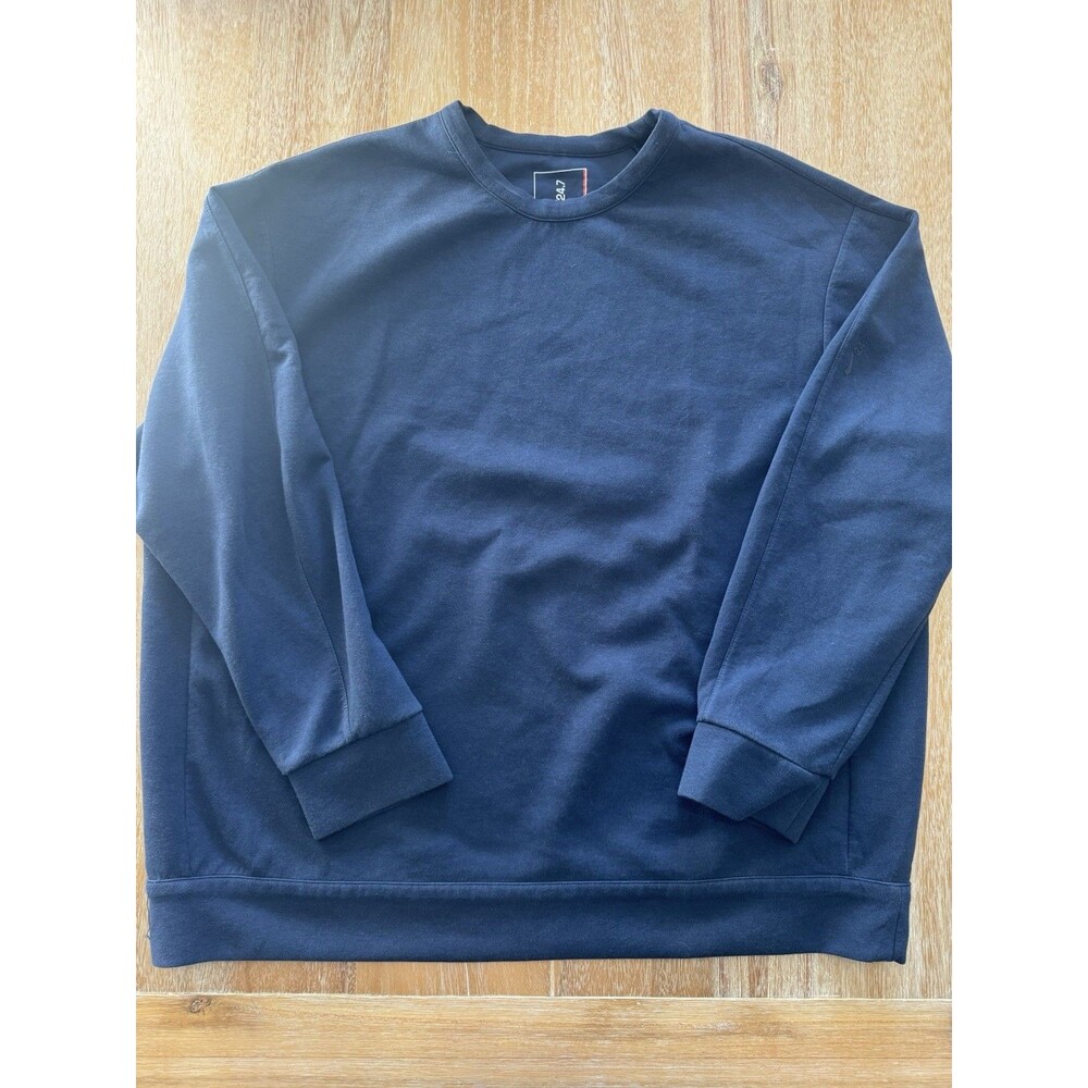 Nike 24.7 ImpossiblySoft Dri-FIT Crewneck Sweatshirt Navy Blue Mens XL